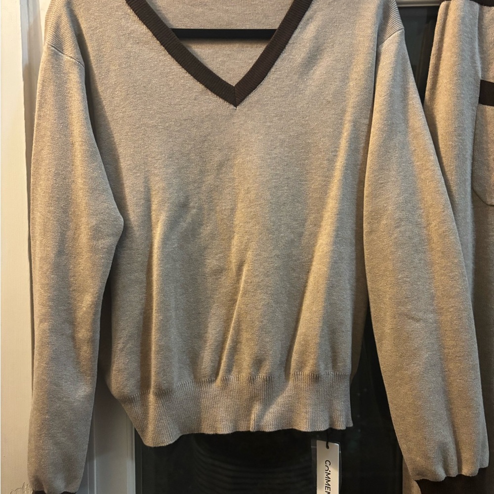 NWT Commense Tan and Brown Sweater Midi Skirt Set - Size Large - Picture 11 of 12